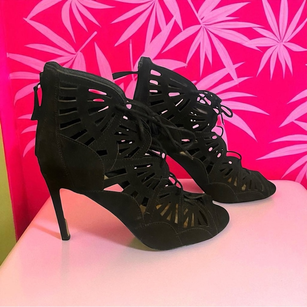 NWOT New York & Company Black Caged Heels Size: 7